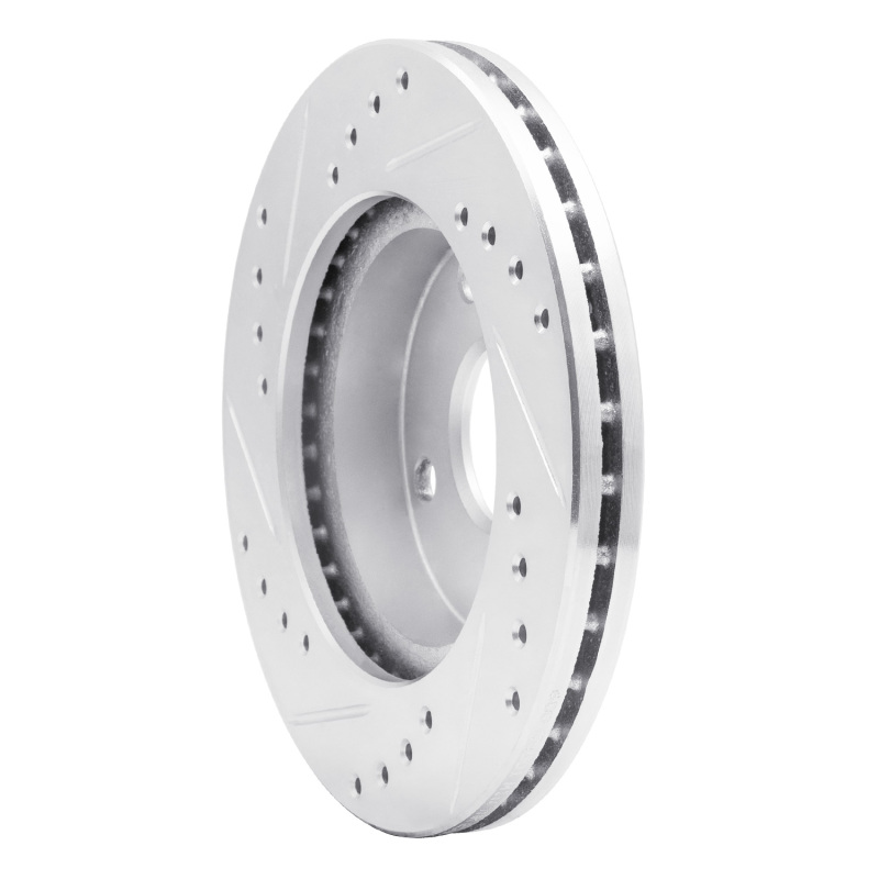 Ford Escort Brake Rotor (1) - Front Right - R1 Concepts - Drilled & Slotted - Silver - `90-`01